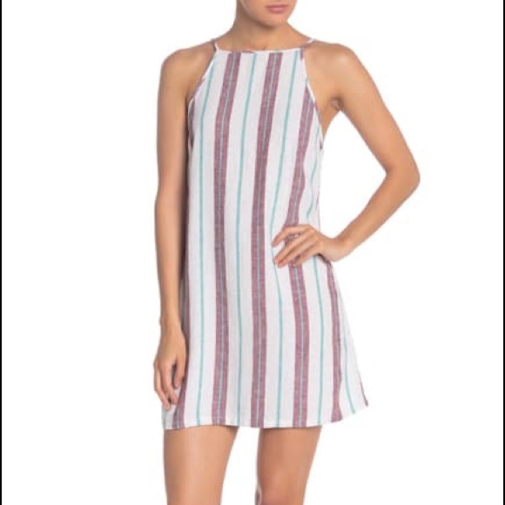90s Colorblock Stripe Slip dress